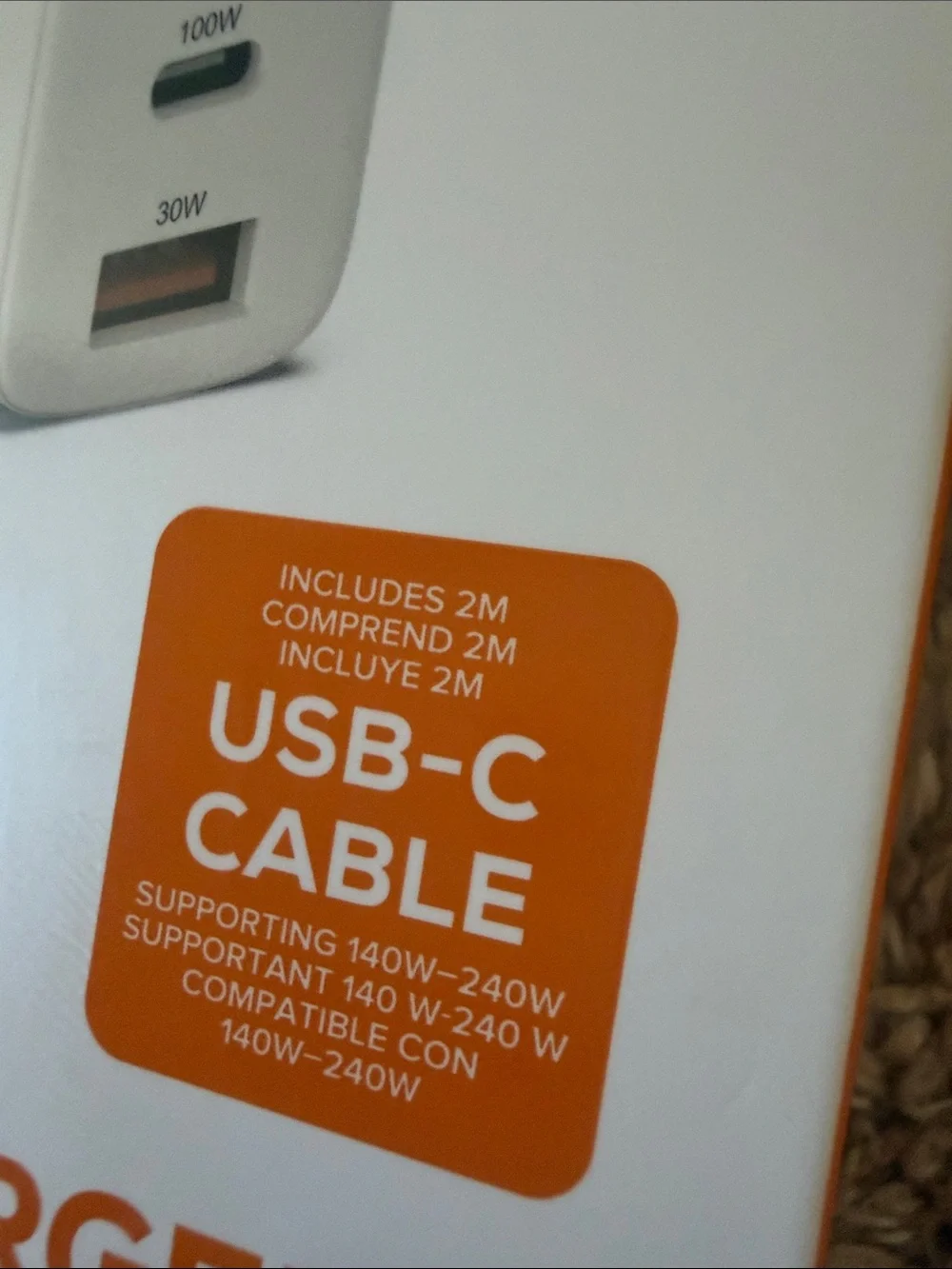 HypeJuice 140W USB-C Charger - White